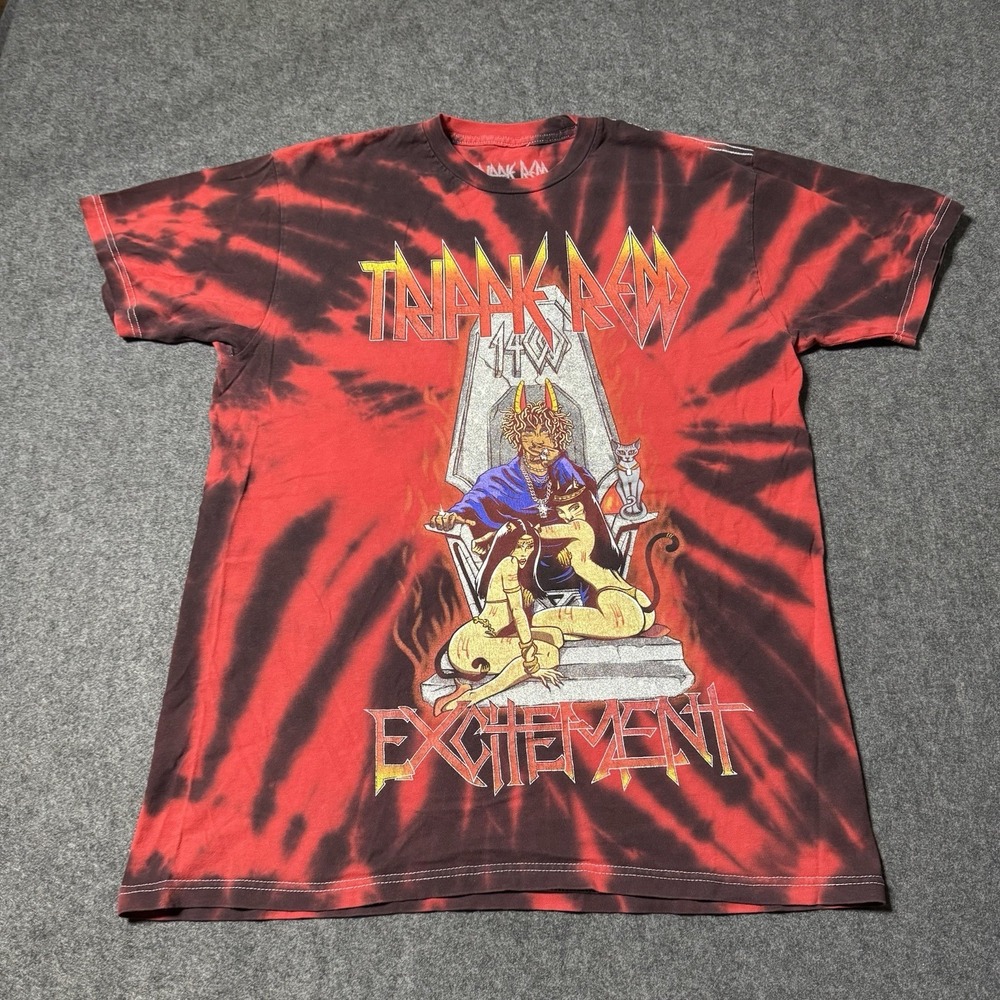 Trippie Redd Excitement Merch T-shirt Adult Size M Tie Dye Red‎ and Black Grunge